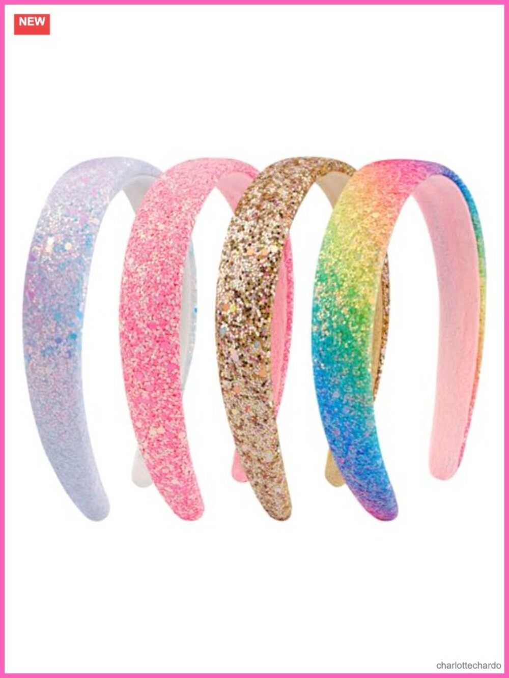 Non Slip Glitter Rainbow Headbands Set for Girls and Women